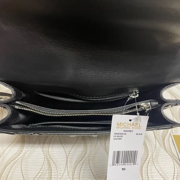 Michael Kors Black and Silver Studded and Grommeted Handbag - Picture 5 of 12